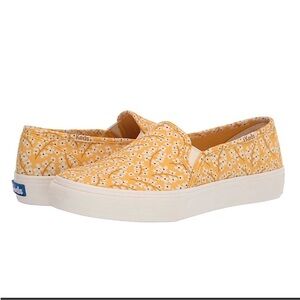 Keds Double Decker yellow floral slip on sneakers Size 8
